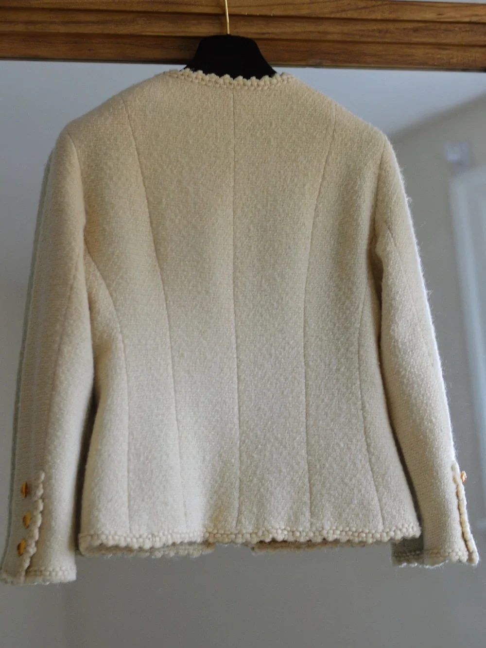 Chanel vintage 1990 spring summer ecru runway jacket no size tag